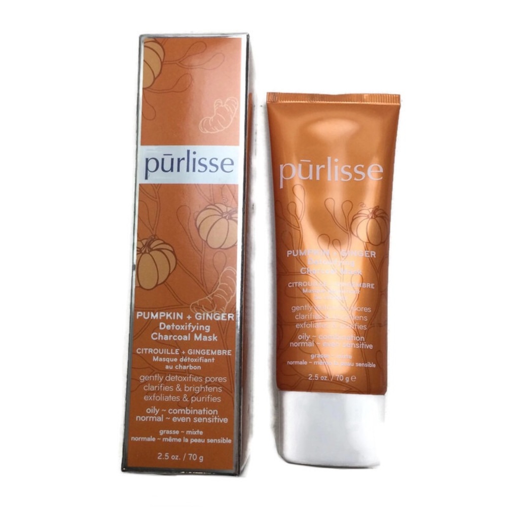 New Purlisse Pumpkin + Ginger Detoxifying Charcoal Parabens Free 2.5oz Face Mask